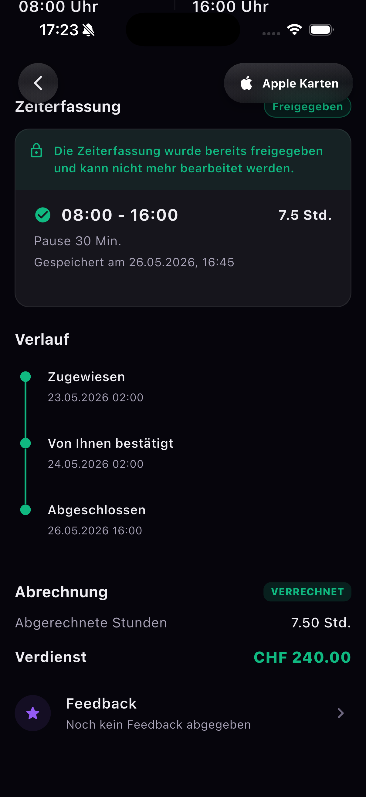 Zeit erfassen, Verdienst transparent
